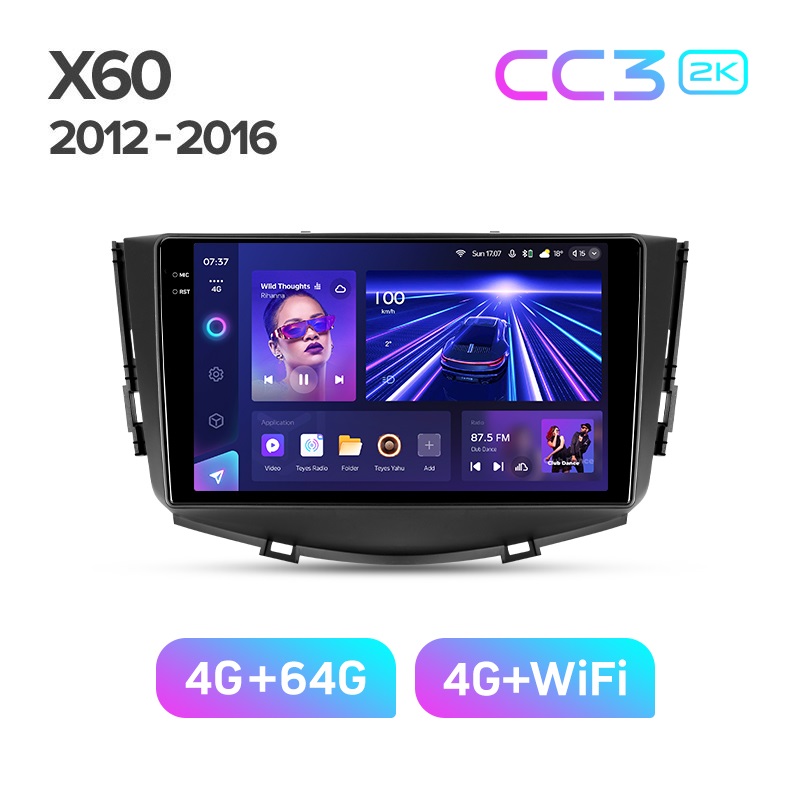 Магнитола TEYES LIFAN X60 2012-2016 г CC3 2K 464ГБ 3689000₽
