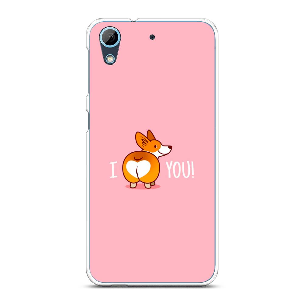 

Чехол на HTC Desire 626 "Корги I love you", Розовый;коричневый;белый, 101350-1