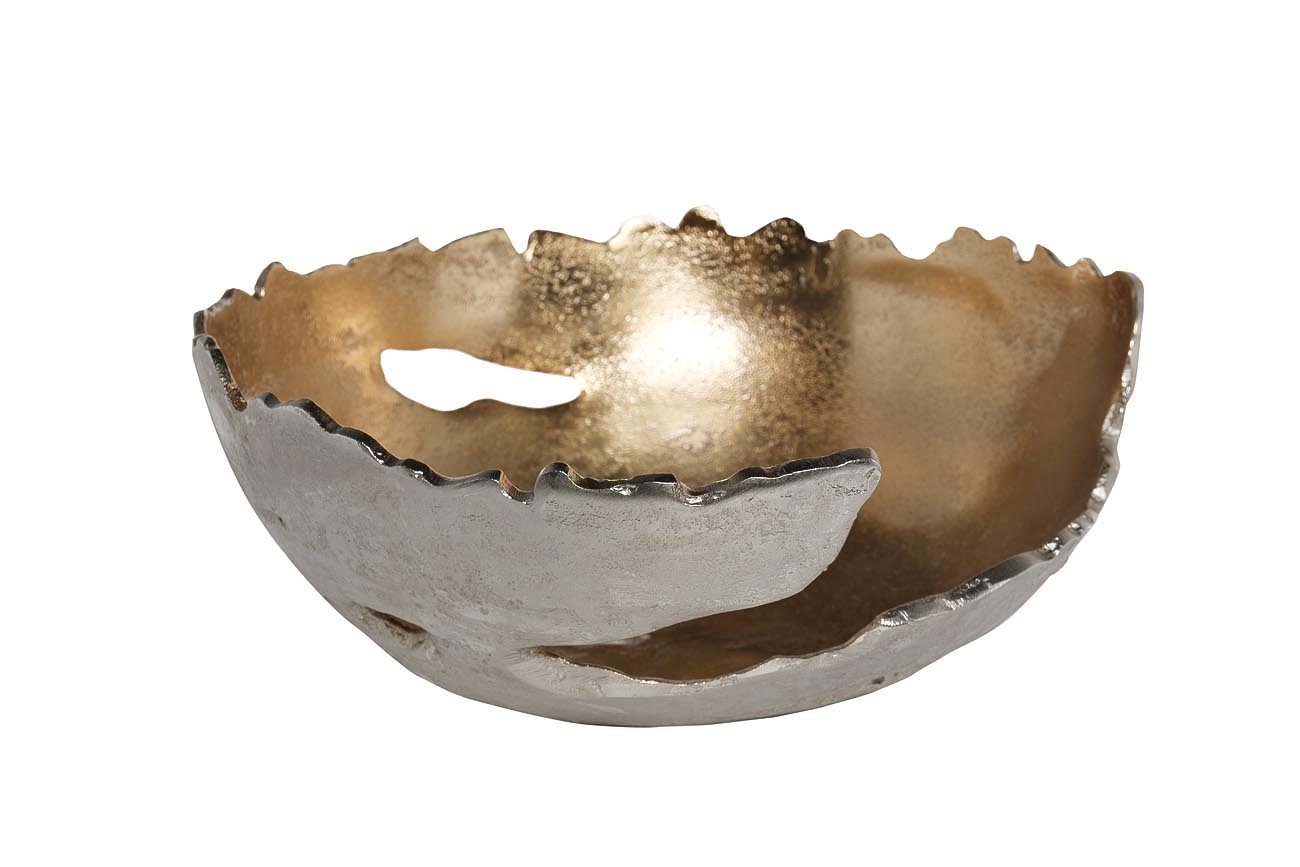 

Чаша металлическая золото, хром 32x29x13 см