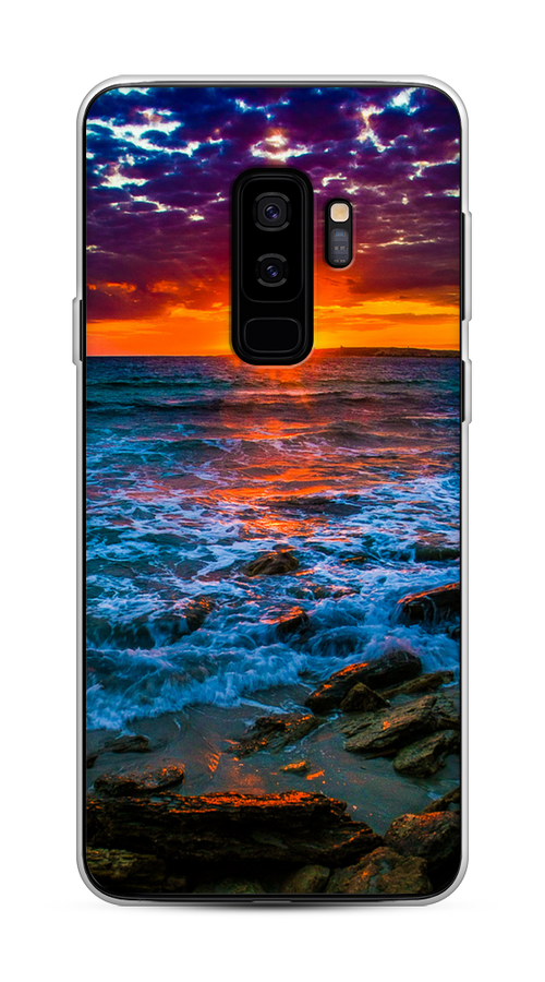 

Чехол на Samsung Galaxy S9 Plus "Закат 1", Оранжевый;синий, 25850-2