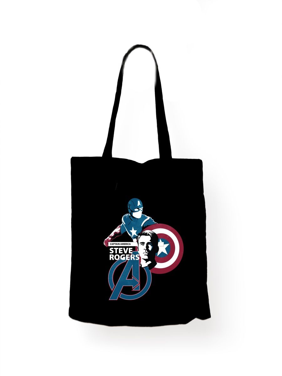 Шоппер унисекс СувенирShop Капитан Америка/Marvel 4, черный