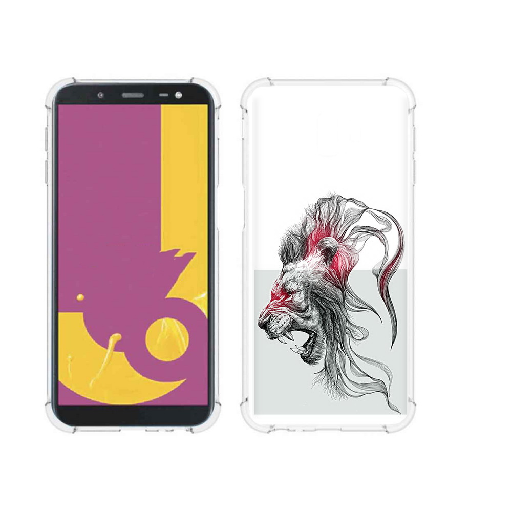 

Чехол MyPads Tocco для Samsung Galaxy J6+ (2018) разъяренный лев (PT119175.557.576), Прозрачный, Tocco