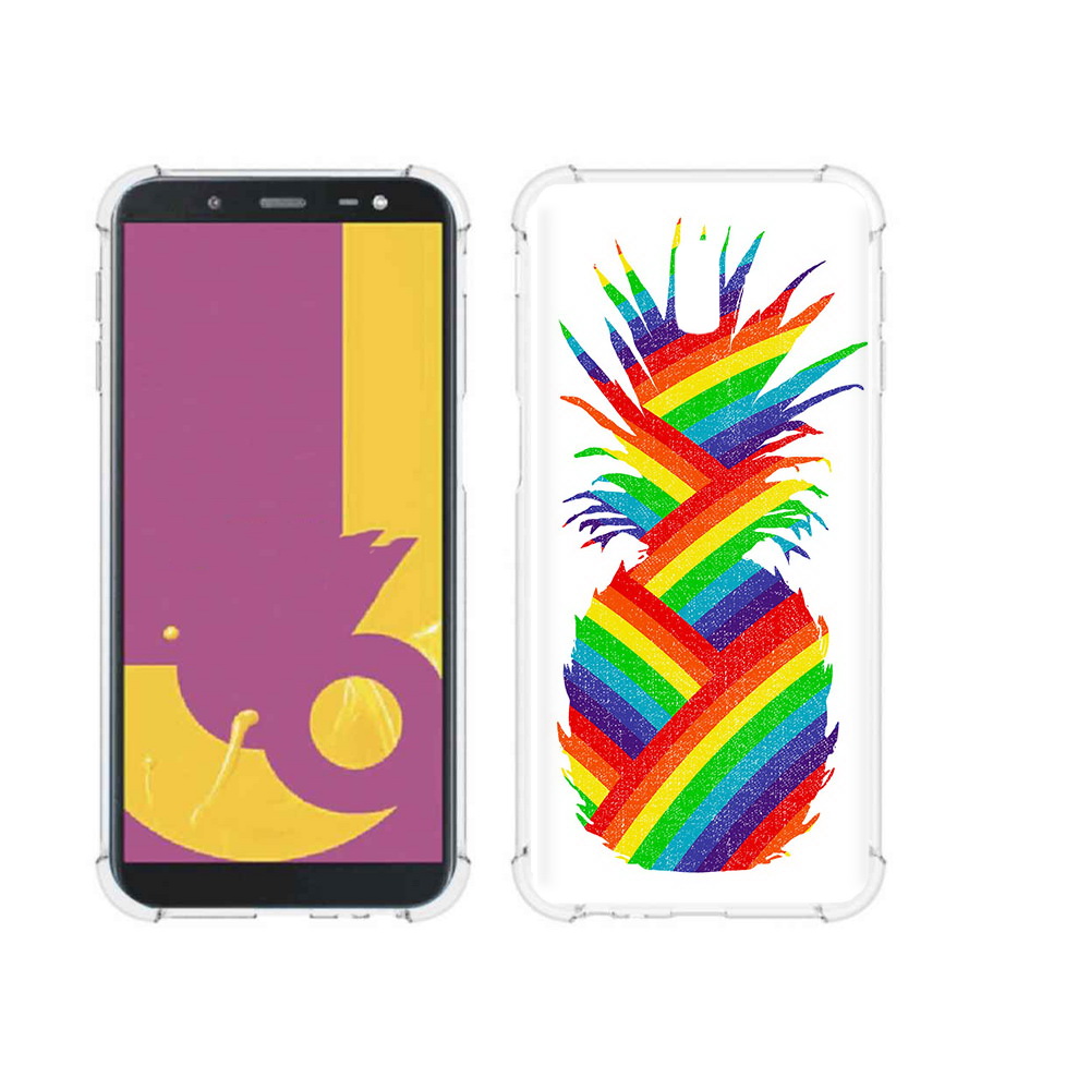 

Чехол MyPads Tocco для Samsung Galaxy J6+ (2018) радужный ананас (PT119175.557.566), Прозрачный, Tocco