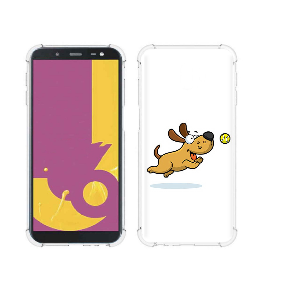 

Чехол MyPads Tocco для Samsung Galaxy J6+ (2018) пёсик (PT119175.557.563), Прозрачный, Tocco