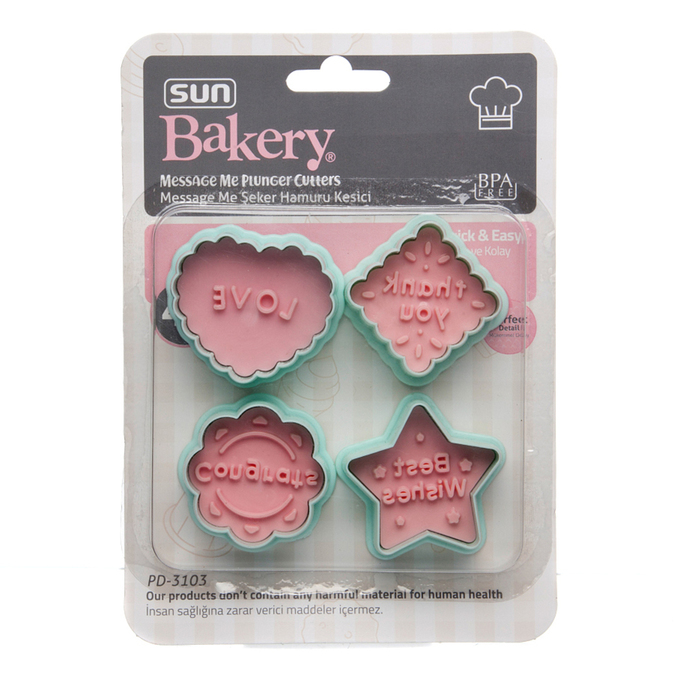 

Формы для вырезания теста Bakery Love 4 шт, Голубой