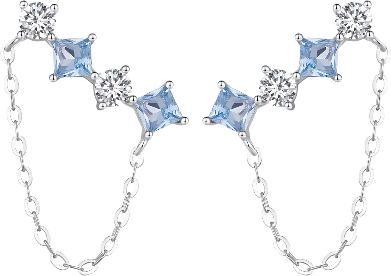 

Серьги из серебра bamoer SCE1585, шпинель нано/фианит, SCE1585