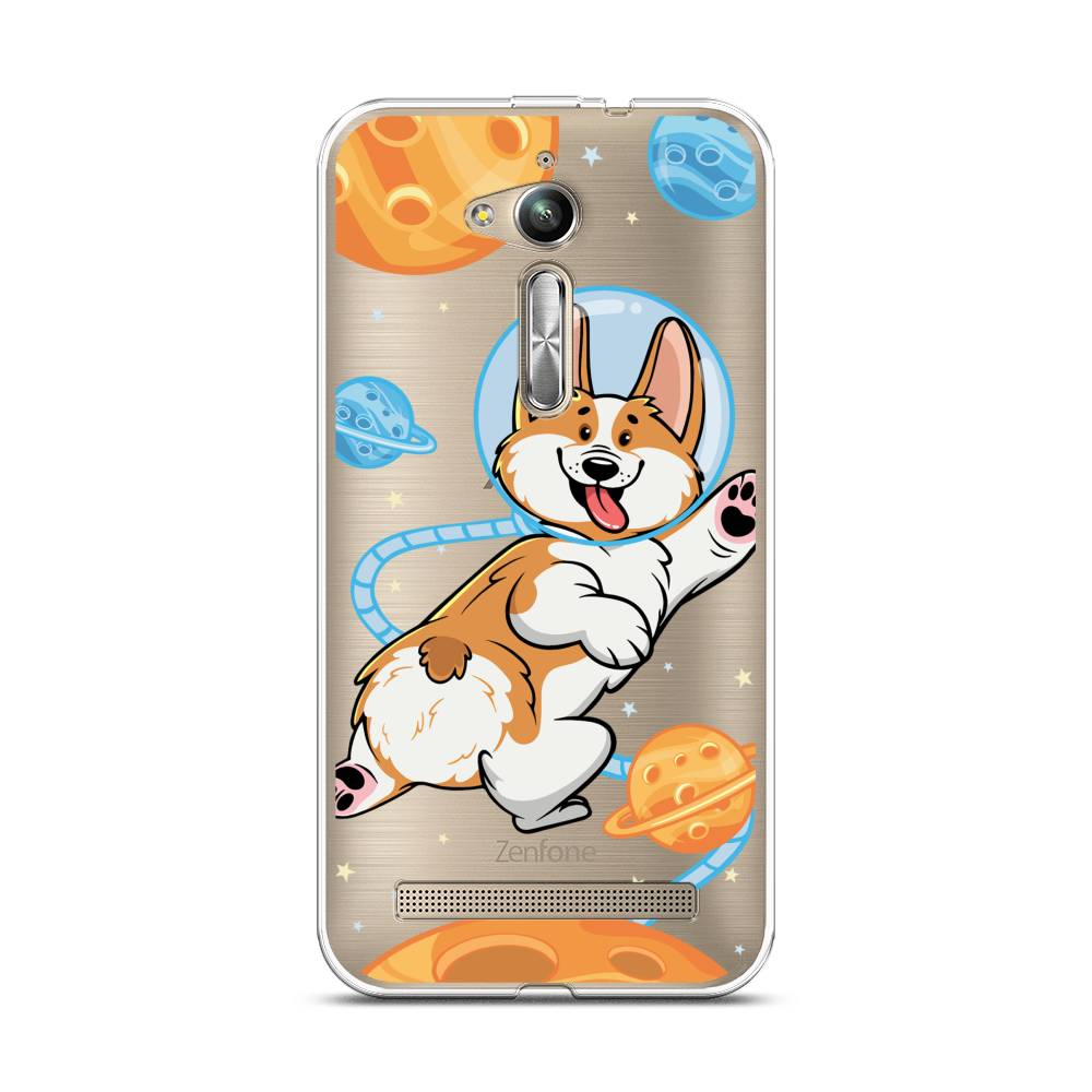 

Чехол на Asus Zenfone GO ZB500KG/500KL "Корги-космонавт", Голубой;бежевый;белый, 42250-1