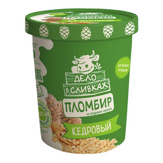 

Мороженое пломбир Дело в сливках кедровые орехи 410 г
