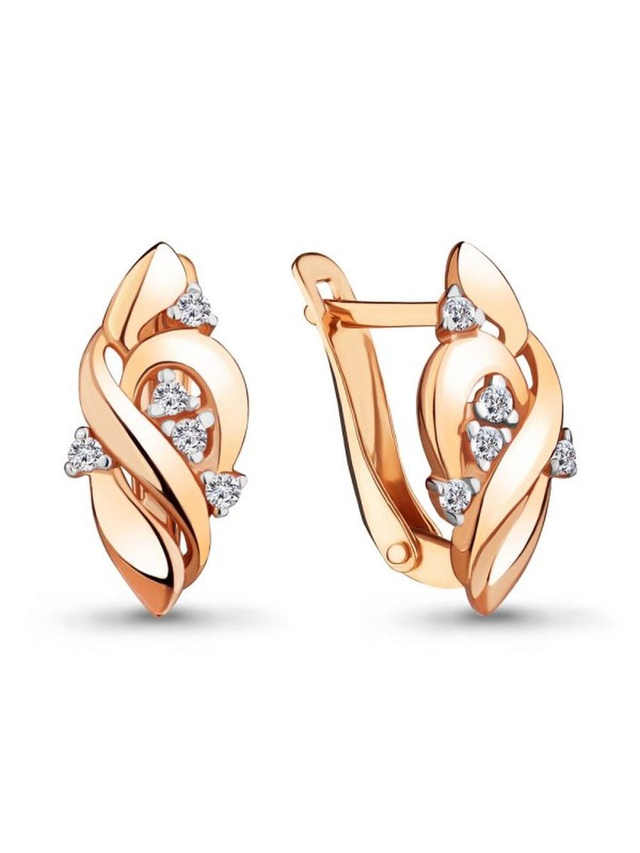 

Серьги из золота TEO MAORI 846888.8, фианит, 846888.8