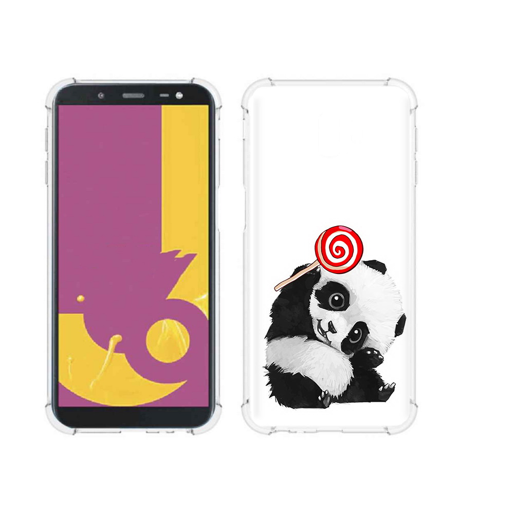 

Чехол MyPads Tocco для Samsung Galaxy J6+ (2018) панда с леденцом (PT119175.557.534), Прозрачный, Tocco