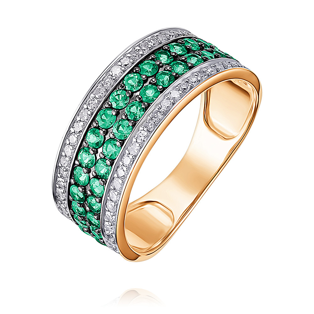 

Кольцо из золота р.  ADAMAS 14039893/01-А50Д-433, бриллиант\изумруд, 14039893/01-А50Д-433