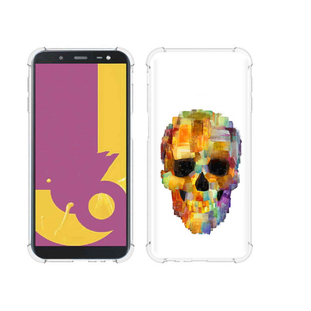 

Чехол MyPads Tocco для Samsung Galaxy J6+ (2018) нарисованный череп (PT119175.557.516), Прозрачный, Tocco