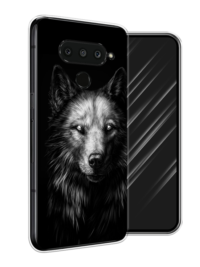 

Чехол Awog на LG V50 ThinQ "Волк черно белый", Серый;бежевый;белый, 83850-1