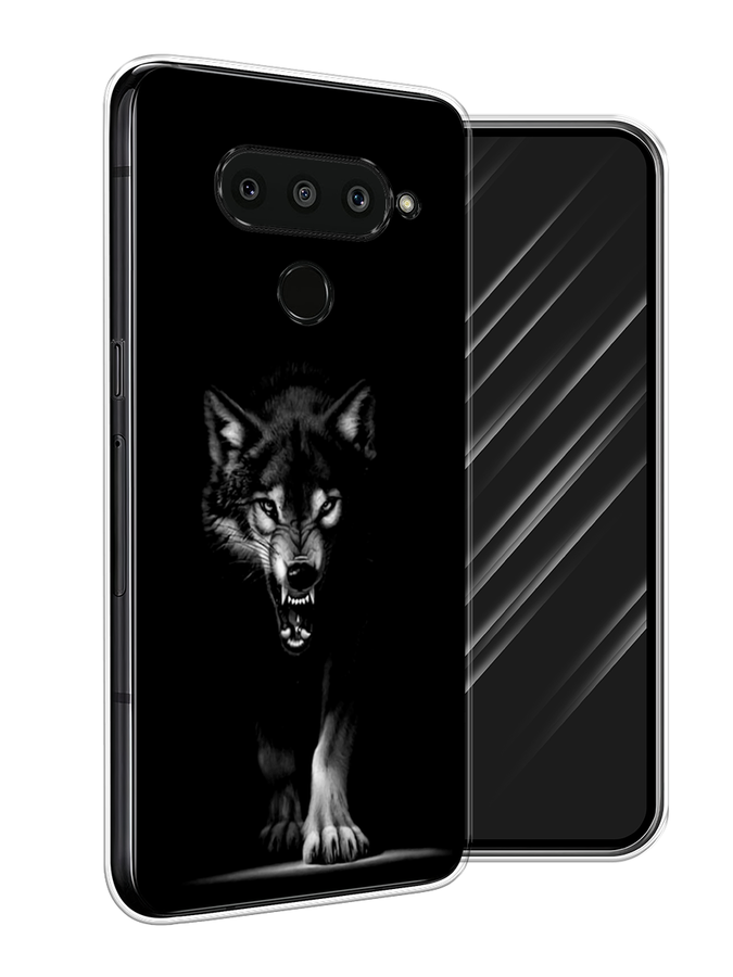

Чехол Awog на LG V50 ThinQ "Волк выходит из ночи", Серый;черный;белый, 83850-1