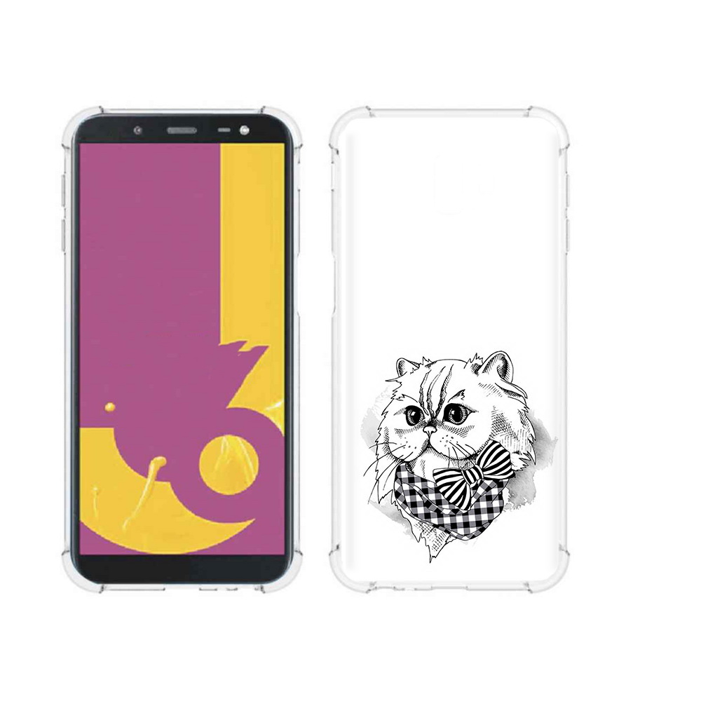 

Чехол MyPads Tocco для Samsung Galaxy J6+ (2018) нарисованная красивая кошечка, Прозрачный, Tocco
