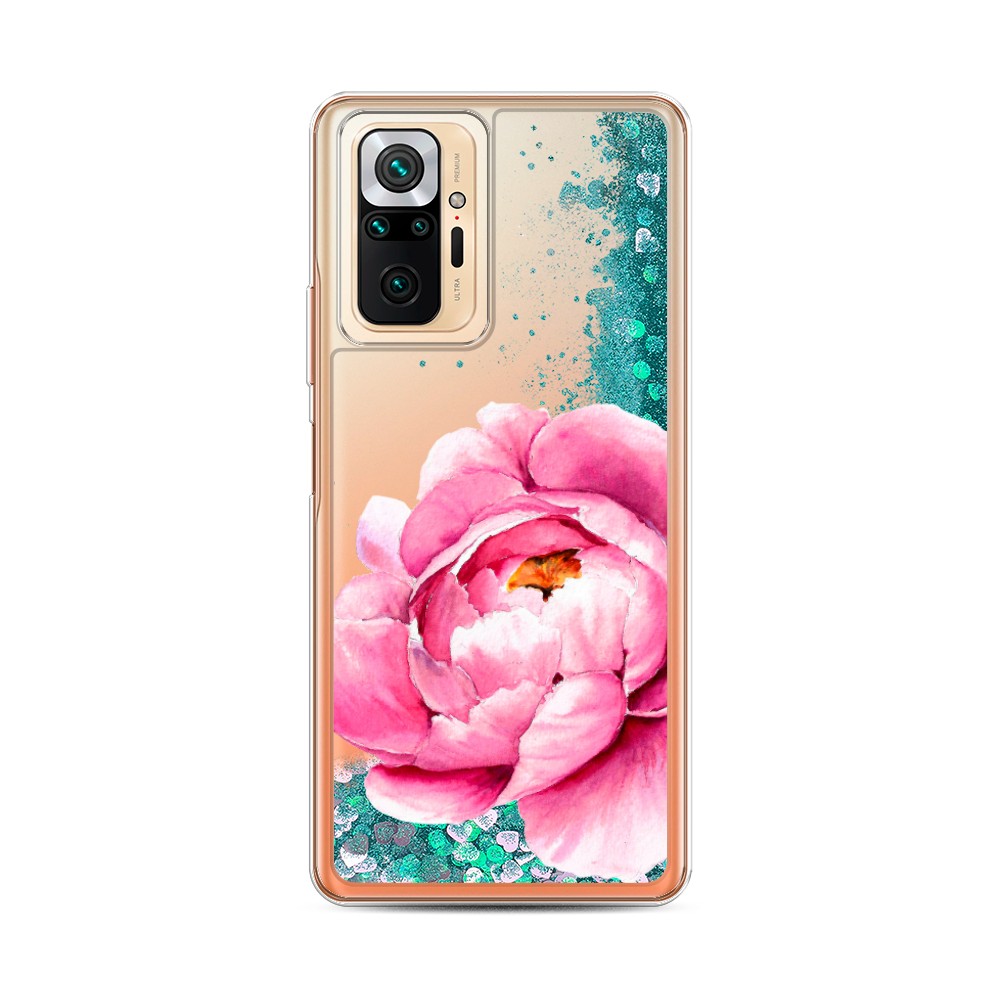 фото Жидкий чехол с блестками "принцесса единорог" на xiaomi redmi note 10 awog