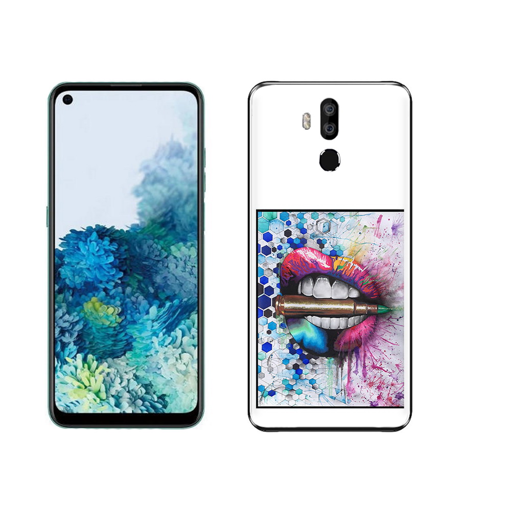 

Чехол MyPads Tocco для Oukitel K9 разноцветные губы с пулей, Прозрачный, Tocco