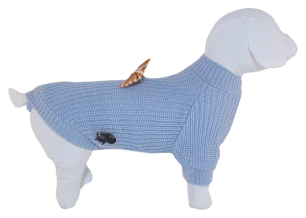 фото Свитер для собак ferribiella одежда дольче вита, мужской, голубой, 24, длина спины 24 см