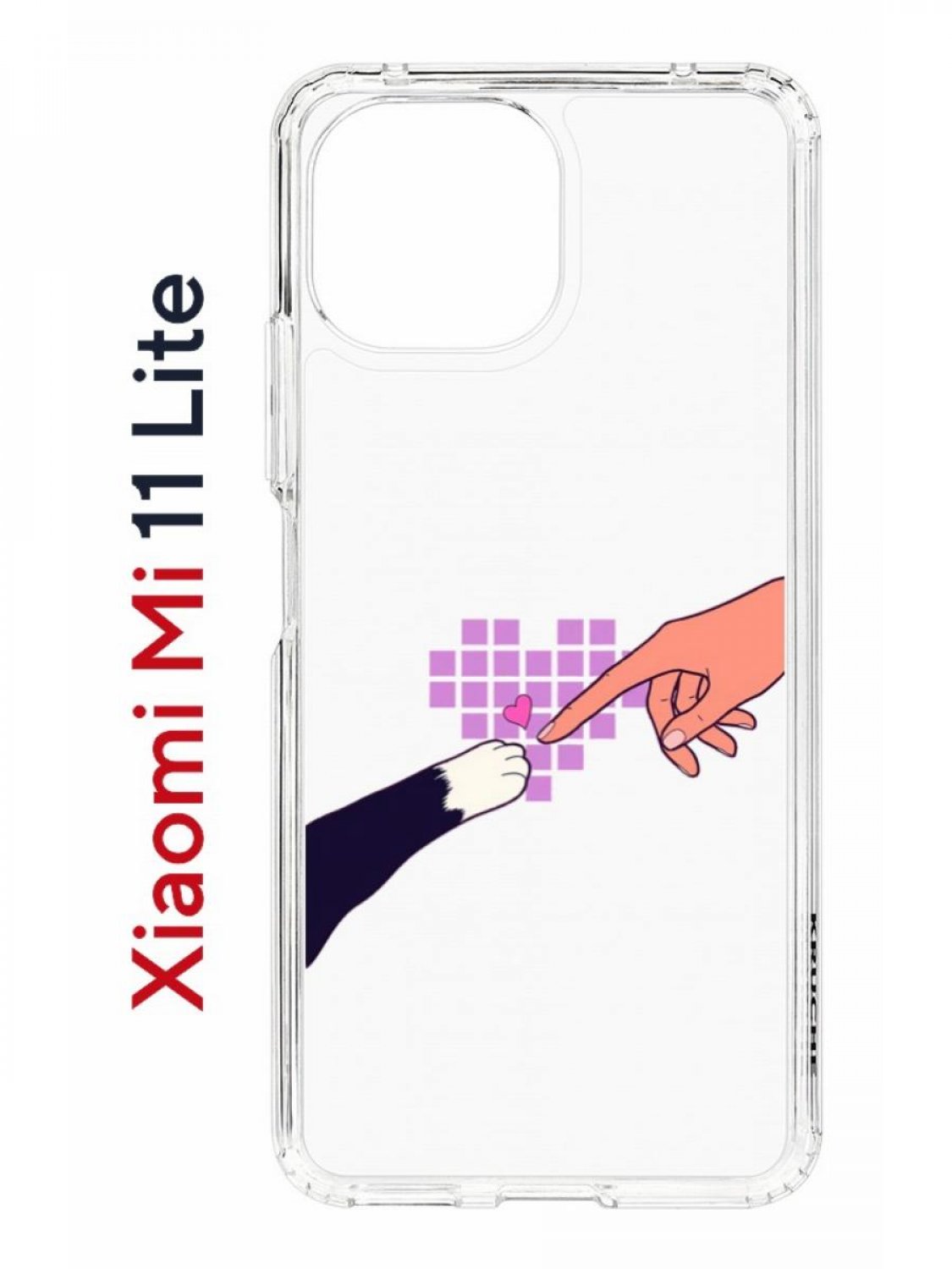 фото Чехол на xiaomi mi 11 lite kruche print котолюбовь,противоударный бампер,с защитой камеры кruче