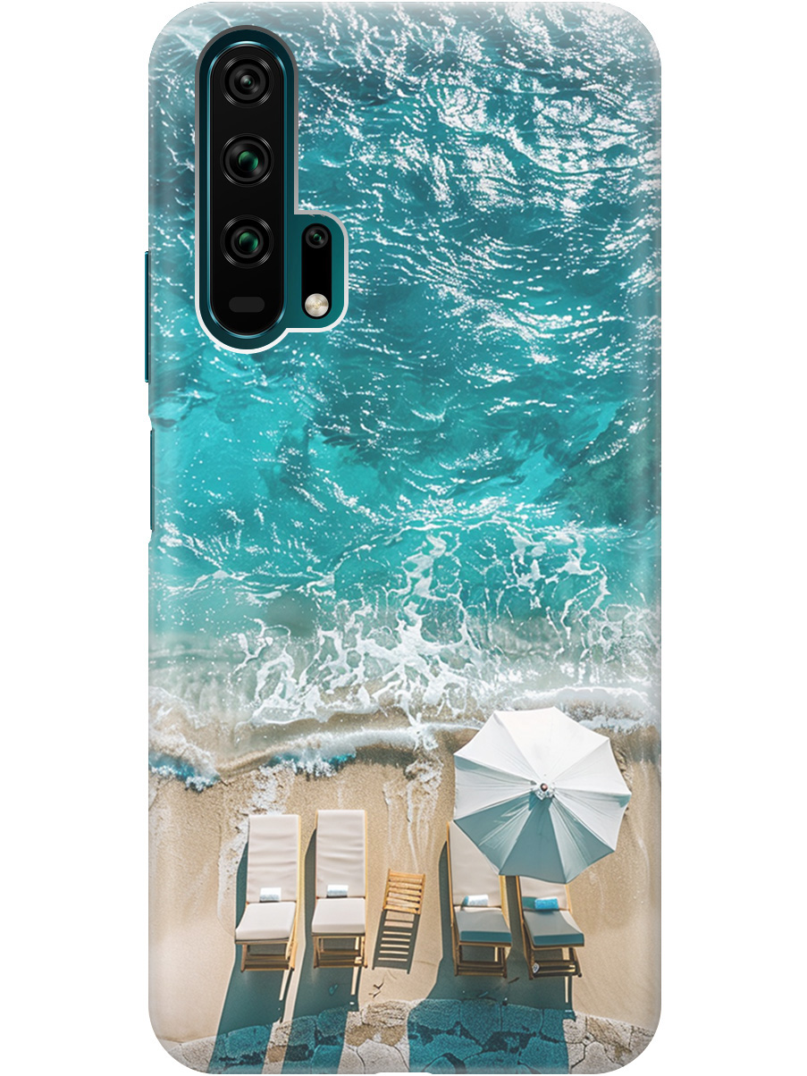

Силиконовый чехол на Honor 20 Pro с принтом "Лазурное море", Прозрачный;голубой;бежевый, 721700741