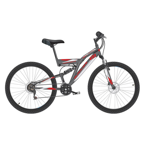 

Велосипед BLACK ONE Phantom FS (2022), горный (взрослый), рама 20", колеса 27.5", серый/кр