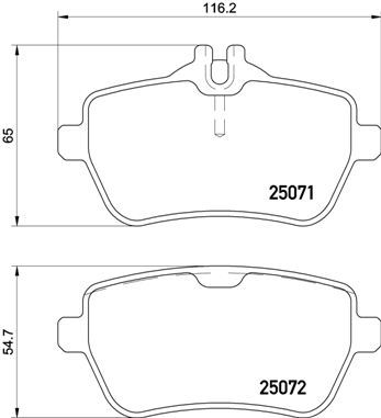 

Тормозные колодки brembo задние P50117