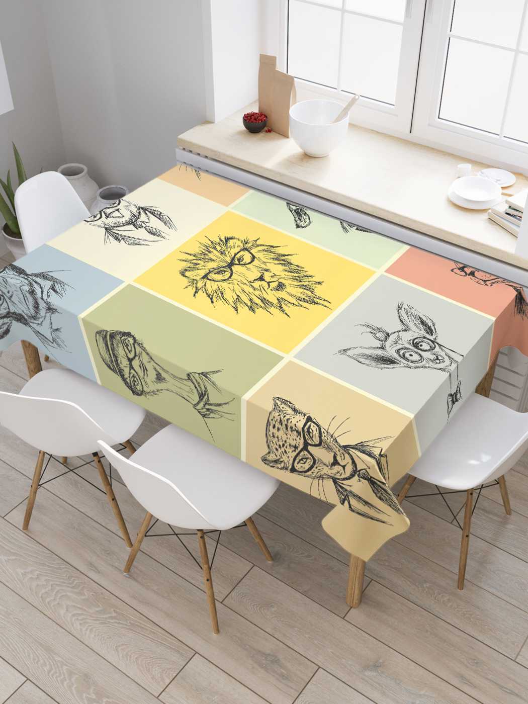 

Скатерть прямоугольная JoyArty "Крутые хипстеры" из сатена, 120x145 см, Голубой, Крутые хипстеры