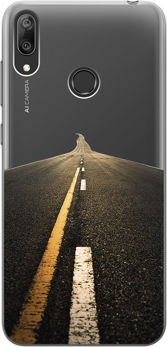 

Силиконовый чехол на Huawei Y7 (2019) "Road" прозрачный, Прозрачный;коричневый, 5286