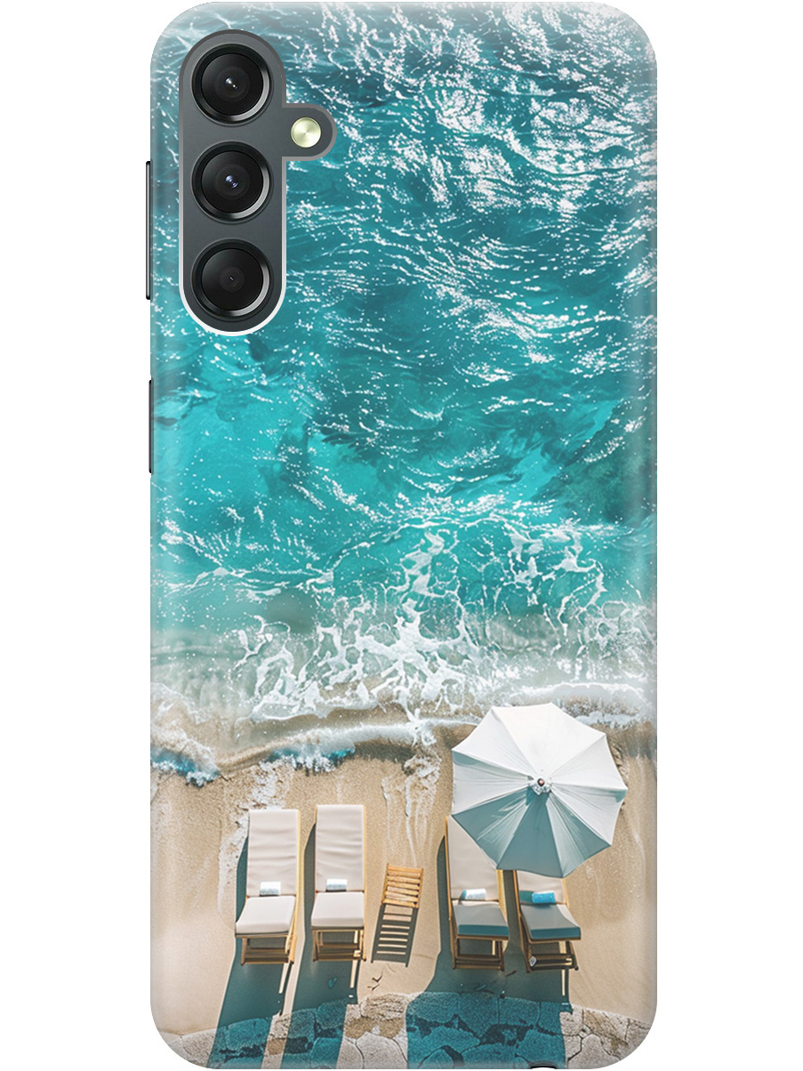 

Силиконовый чехол на Samsung Galaxy A24 с принтом "Лазурное море", Прозрачный;голубой;бежевый, 769395641