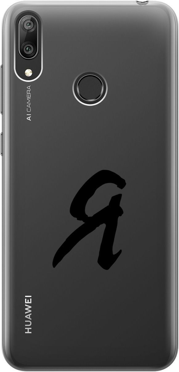 

Силиконовый чехол на Huawei Y7 (2019) "I" прозрачный, Прозрачный;черный, 5286