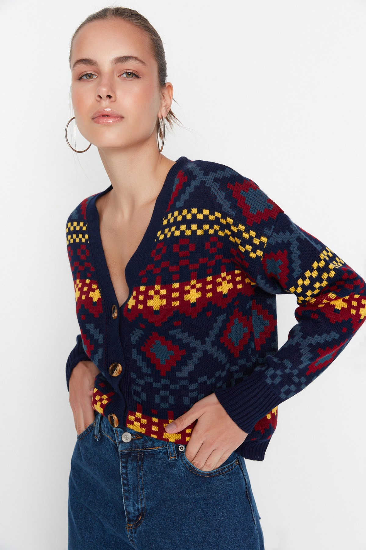 

Кардиган женский Trendyol TWOAW22HI0329 синий M, TWOAW22HI0329