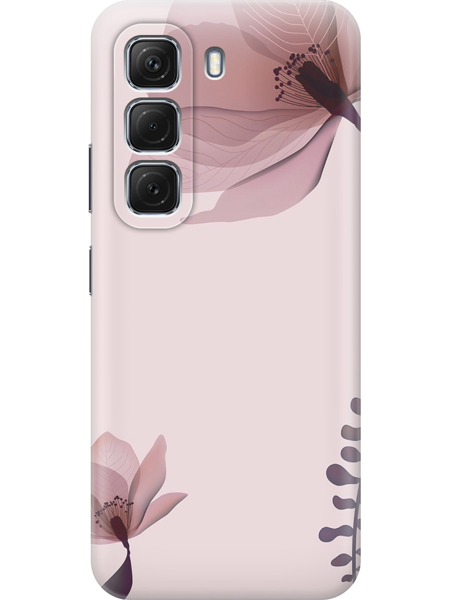 

Силиконовый чехол на Infinix Hot 50 4G с принтом "Два цветка на розовом", Прозрачный;коричневый;розовый, 786718722