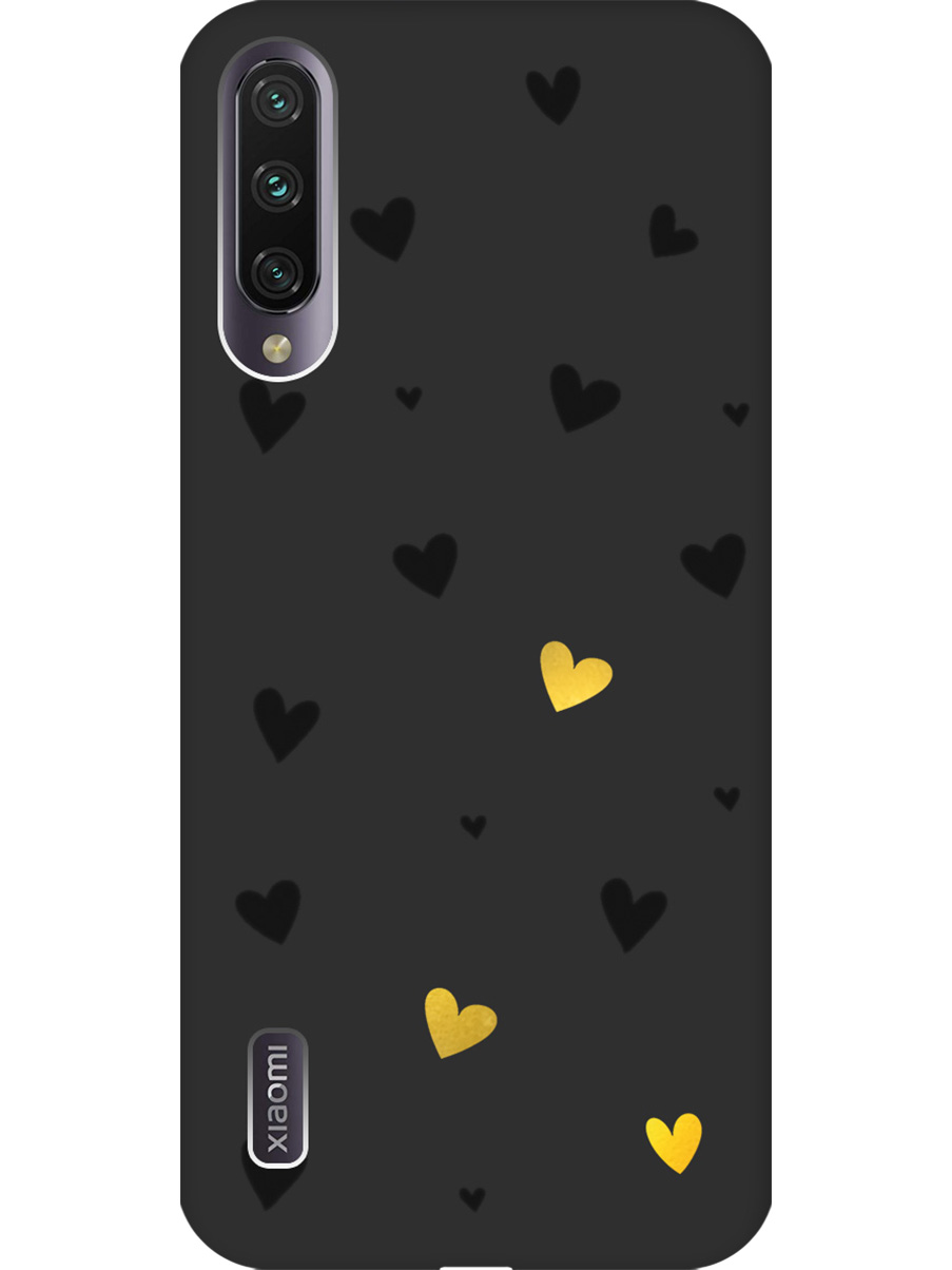 

Силиконовый чехол на Xiaomi Mi A3 / CC9e с принтом "Черные сердечки" матовый черный, Черный;золотистый, 721701091