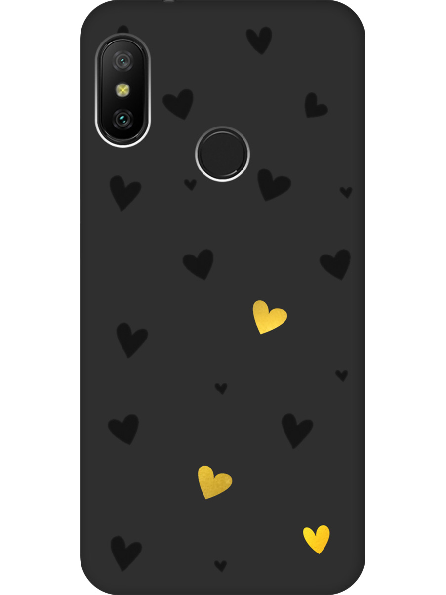 

Силиконовый чехол на Xiaomi Mi A2 Lite / Redmi 6 Pro с принтом матовый черный 830605, Черный;золотистый, 718586991