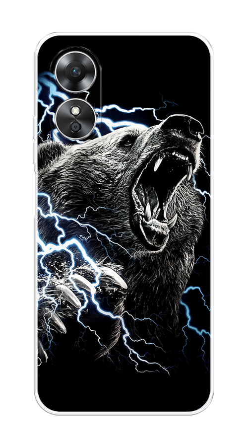 

Чехол на Oppo A17 "Гроза и медведь", Черный;серый;серебристый, 2512050-1