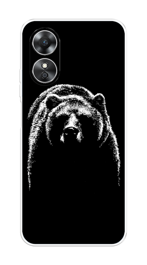 

Чехол на Oppo A17 "Медведь в ночи", Белый;черный, 2512050-1