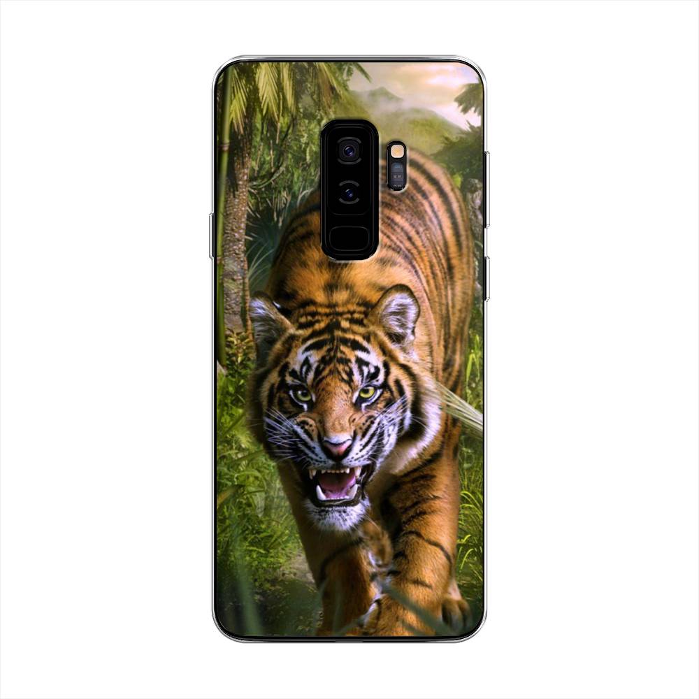 

Чехол на Samsung Galaxy S9 Plus "Тигр в джунглях 2", Оранжевый;зеленый, 25850-1
