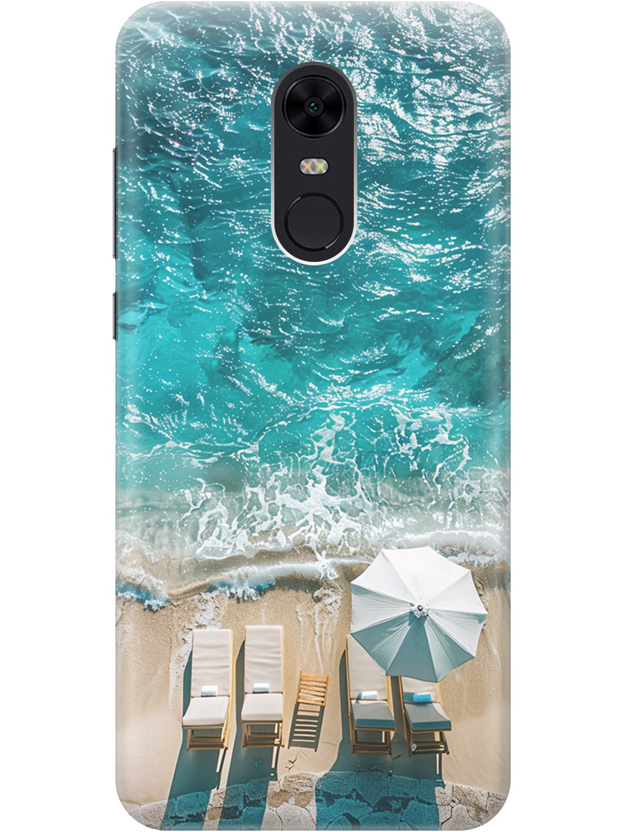 

Силиконовый чехол на Xiaomi Redmi 5 Plus с принтом "Лазурное море", Прозрачный;голубой;бежевый, 717097541