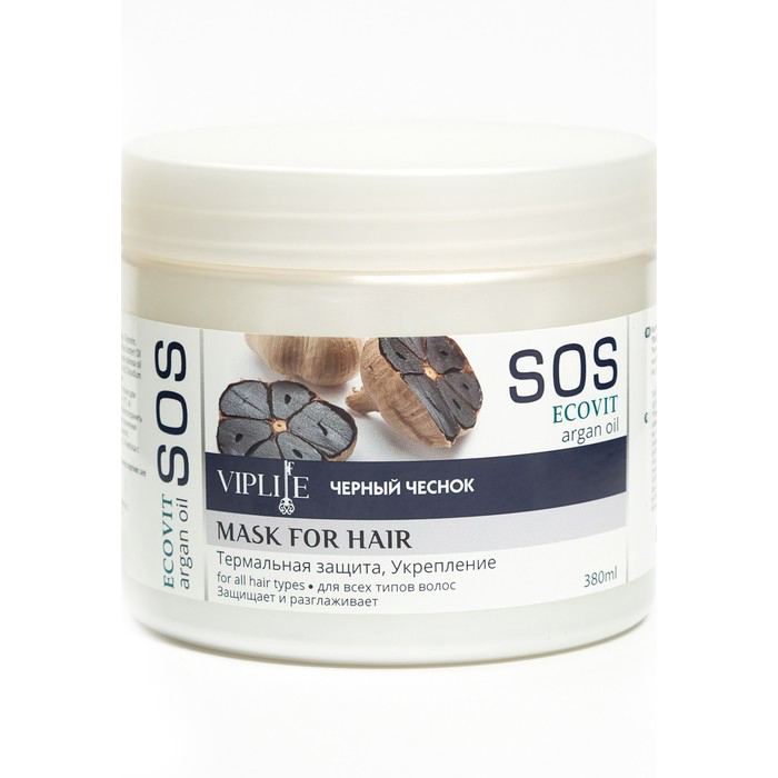 Маска для волос ECOandVIT SOS Термальная защита, Черный чеснок, 380 мл 7696882
