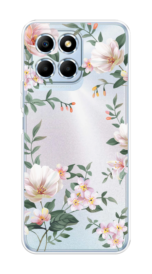 

Чехол на Huawei Honor X6/X6s "Beautiful white flowers", Бежевый;зеленый, 6120250-1