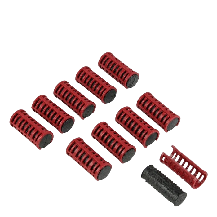 Термобигуди с фиксатором, d = 2,2 см, 10 шт, цвет красный 3324465 термобигуди 25 х 65 мм пластик серые 10 шт