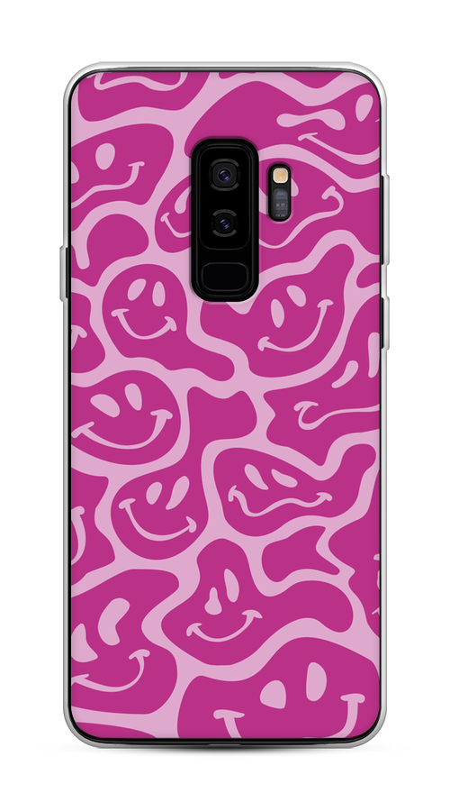 

Чехол на Samsung Galaxy S9 Plus "Расплывчатые смайлики розовые", Фиолетовый, 25850-6