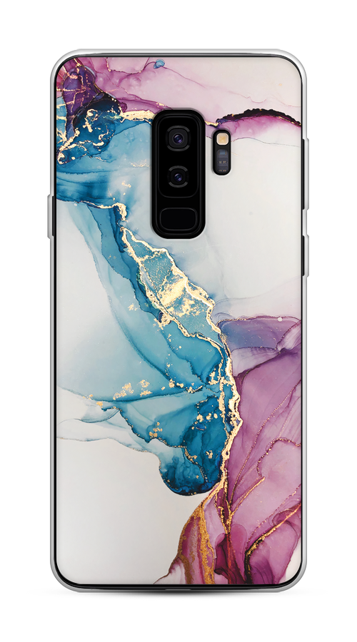 

Чехол на Samsung Galaxy S9 Plus "Розовые разводы рисунок", Синий;розовый;золотистый, 25850-3