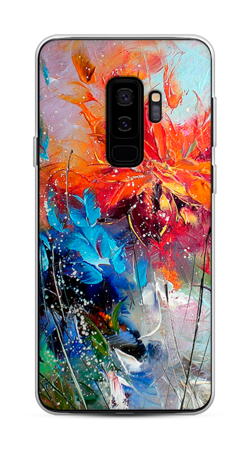 

Чехол на Samsung Galaxy S9 Plus "Абстрактные цветы", Оранжевый;синий, 25850-4