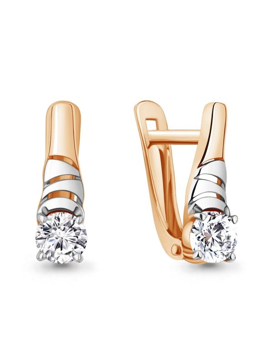 

Серьги из золота TEO MAORI 8438891.8, фианит, 8438891.8