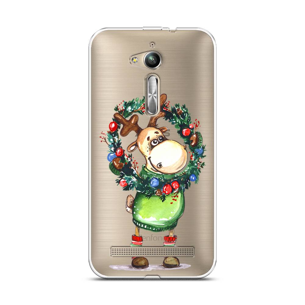 

Чехол на Asus Zenfone GO ZB500KG/500KL "Олень с новогодним венком", 42250-4
