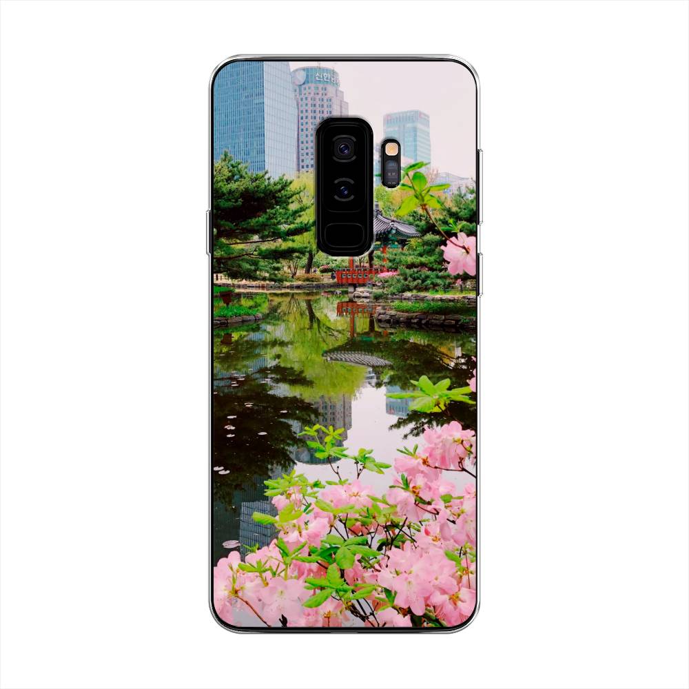 Чехол на Samsung Galaxy S9 Plus  Сакура возле озера