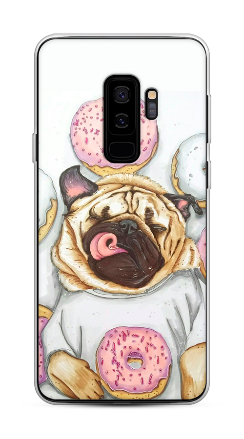 

Чехол на Samsung Galaxy S9 Plus "Счастливый мопс", Розовый;бежевый;коричневый, 25850-1