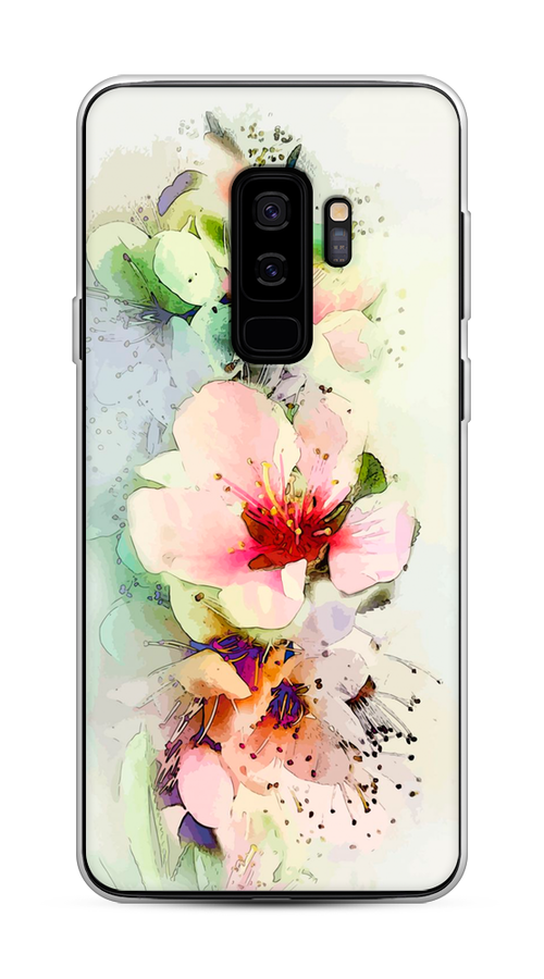 

Чехол на Samsung Galaxy S9 Plus "Нежные цветы", Зеленый;розовый, 25850-2