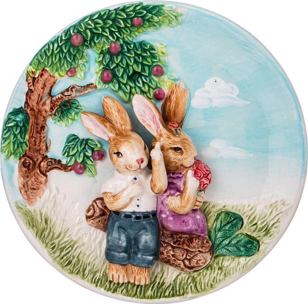 фото Тарелка декоративная кролики 21x4 см lefard